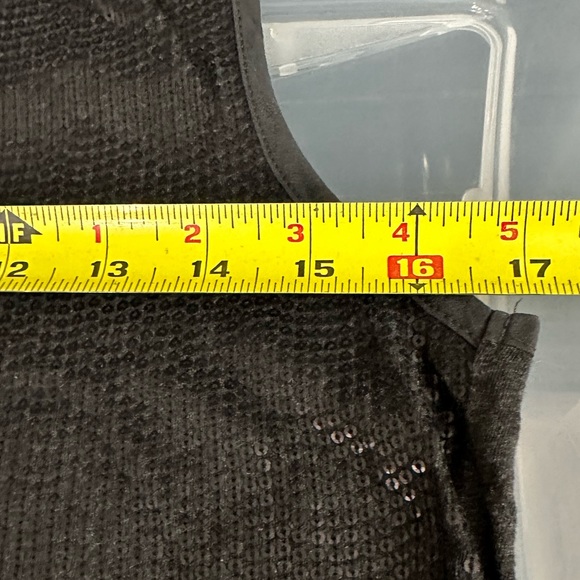 J. Crew Sequined Embellished Charcoal Sleeveless Henley Tank Top Blouse … - Picture 11 of 15